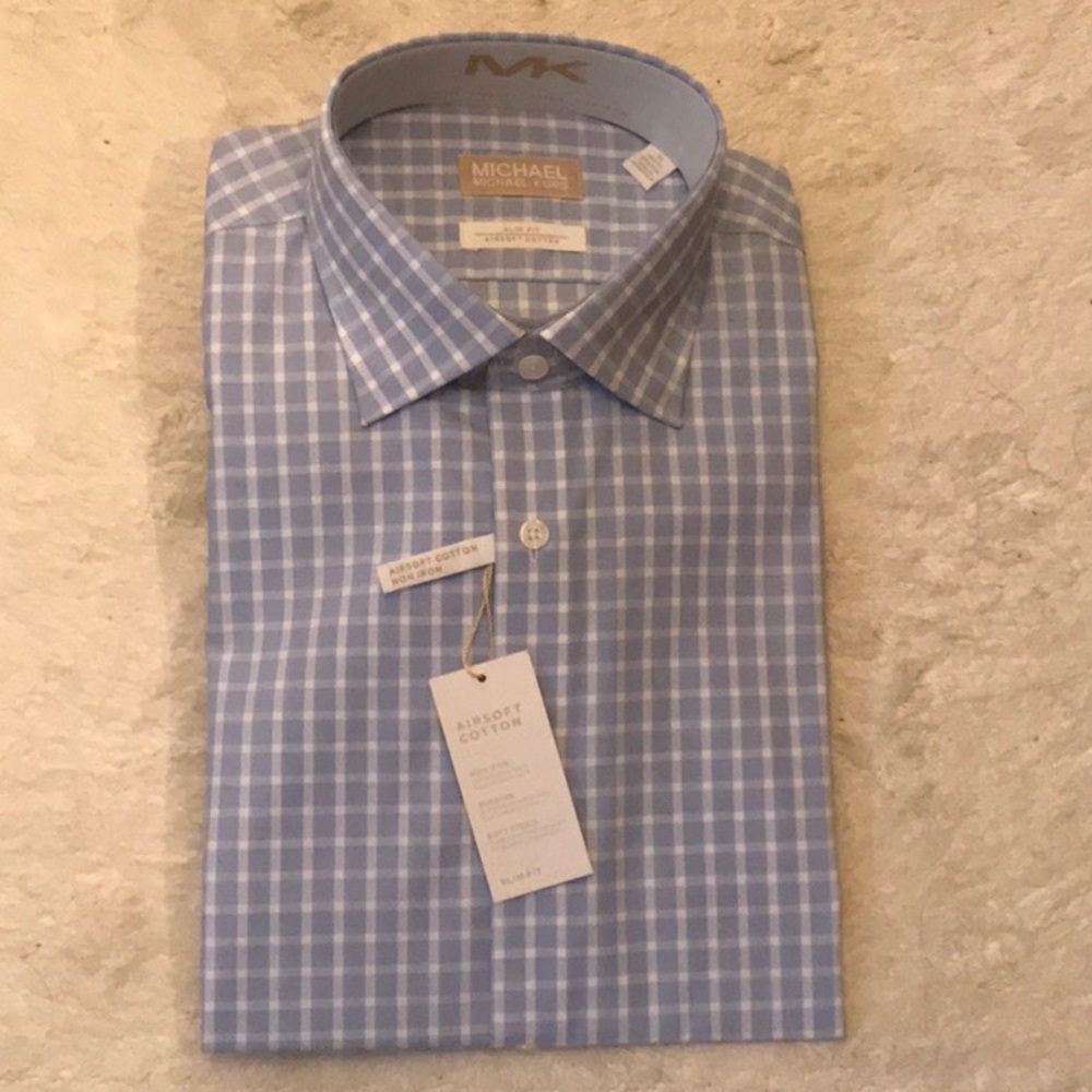 Michael Kors Blue Dress Shirt Classic Business Style